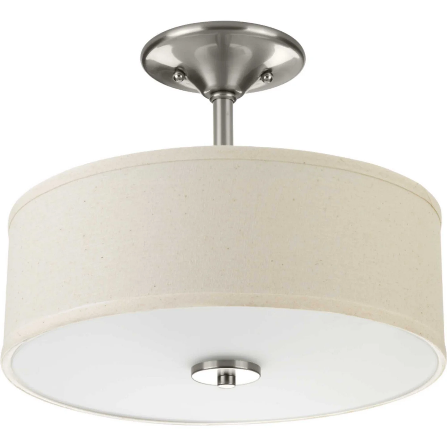 Inspire 2-Light 13 in Semi-Flush Mount Ceiling Light, Brushed Nickel - Image 3