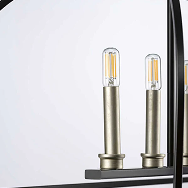 Seneca 6-Light 38.25 in Linear Chandelier Ceiling Light, Matte Black - Image 2