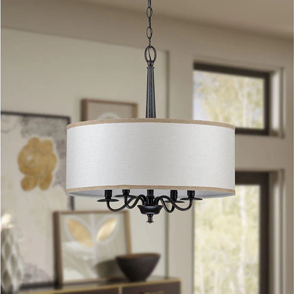 Durrell 4-Light 21 in Muted Glow Chandelier Ceiling Light, Brushed Nickel - Image 3