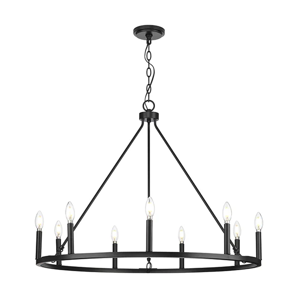 Gilliam 9-Light Chandelier Ceiling Light, Matte Black