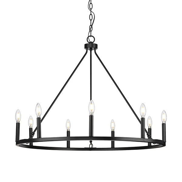 Gilliam 9-Light Chandelier Ceiling Light, Matte Black - Image 2