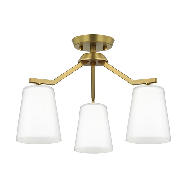 Vertex 3-Light Convertible Chandelier, Brushed Gold