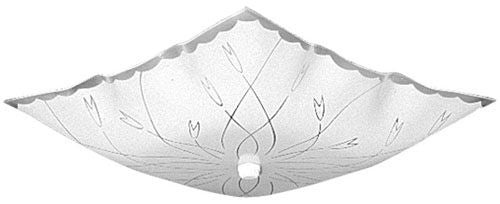 Ceiling Light, 2-60W Med, White, 10 in Dia