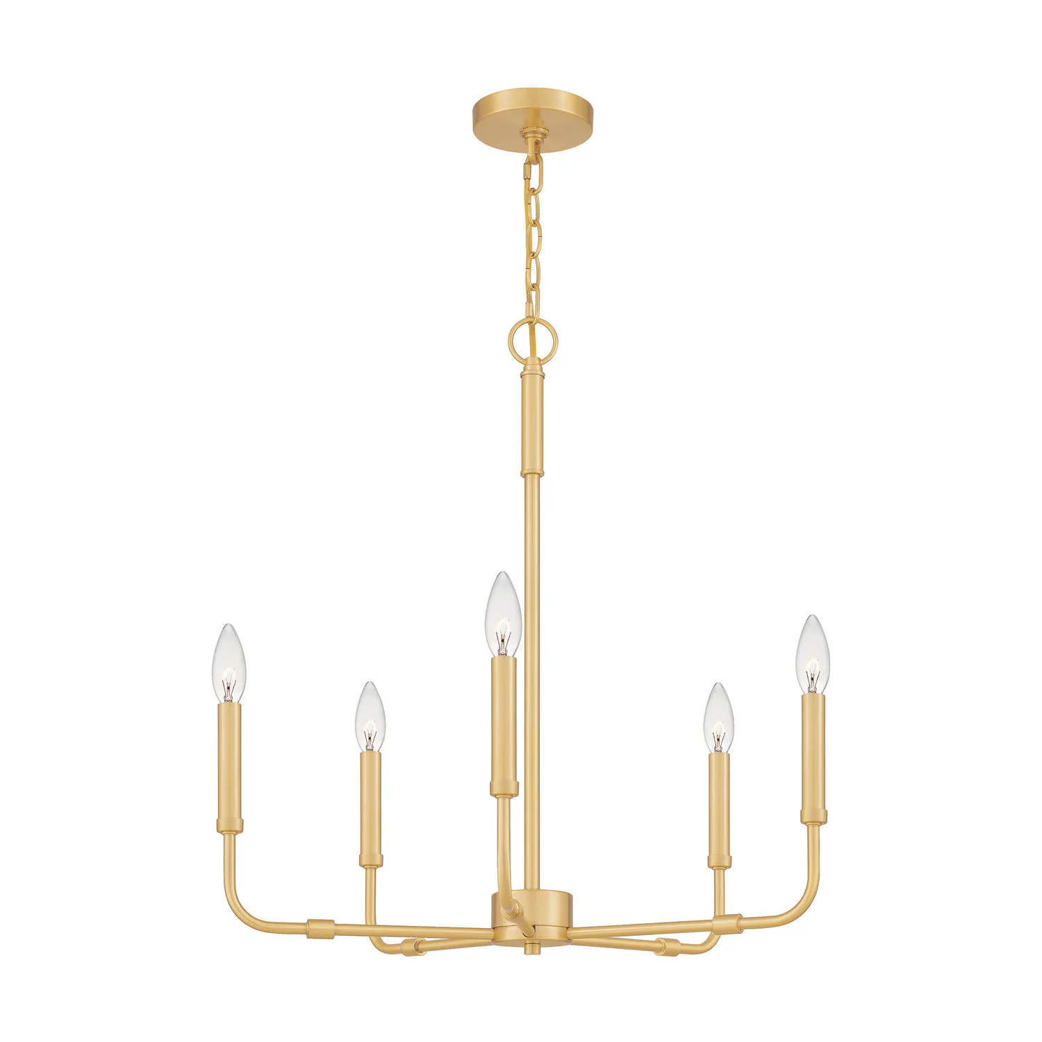 Abner 5-Light Transitional Damp Rated Chandelier, Aged Brass - Image 3