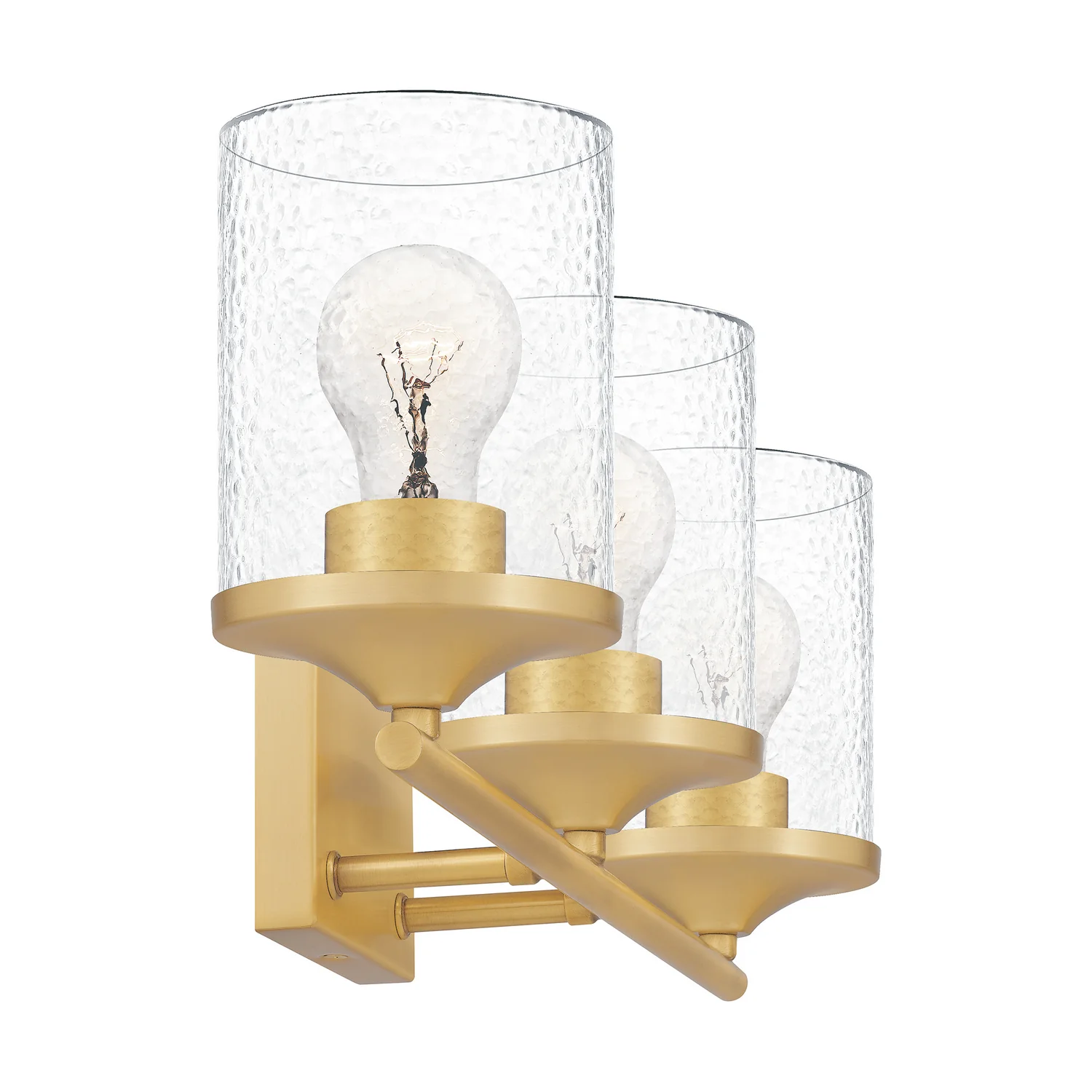Abner 3-Light Bathroom Vanity Light with Clear Glass Shade, Antique Brass - Image 3