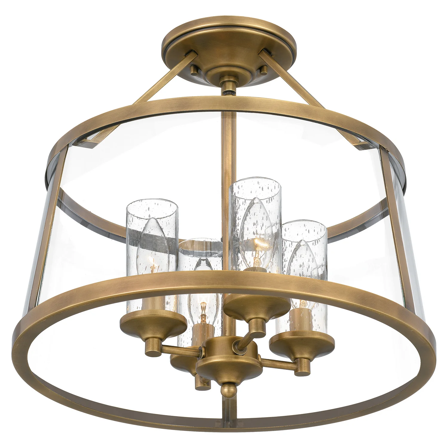 Barlow 4-Light Semi-Flush Mount Ceiling Light, Weathered Brass - Image 4