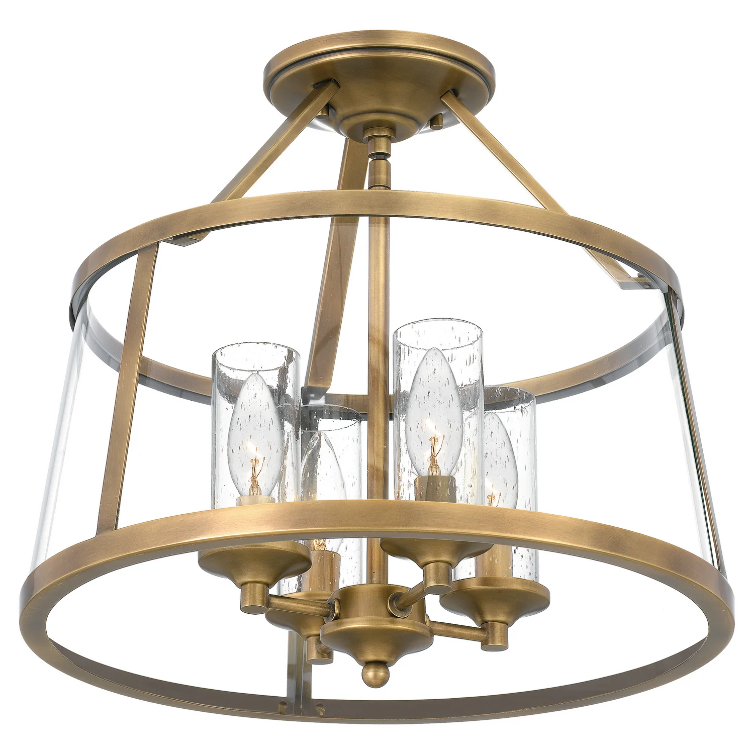 Barlow 4-Light Semi-Flush Mount Ceiling Light, Weathered Brass - Image 5