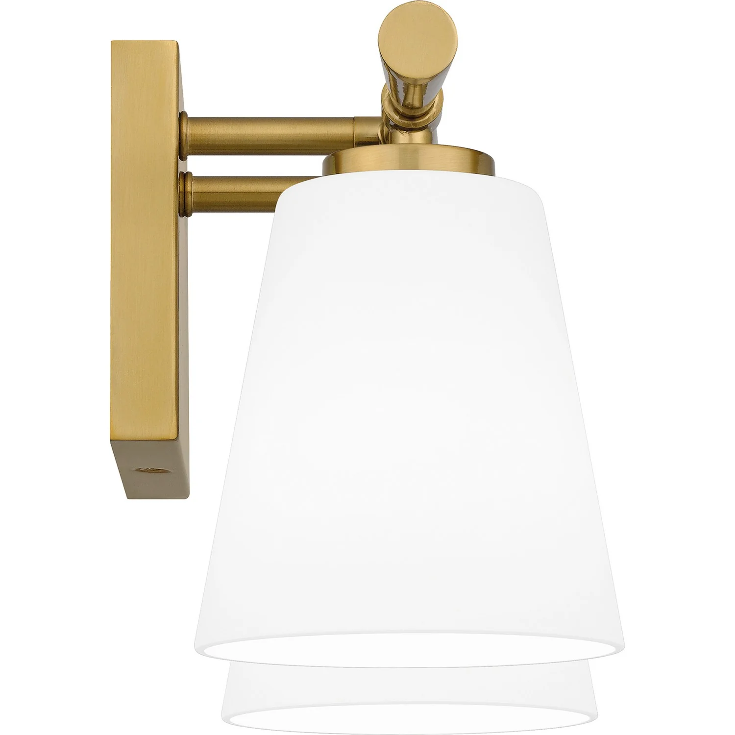 Brindley 2-Light Bathroom Vanity Light with Opal Etched Glass Shade, Aged Brass - Image 4