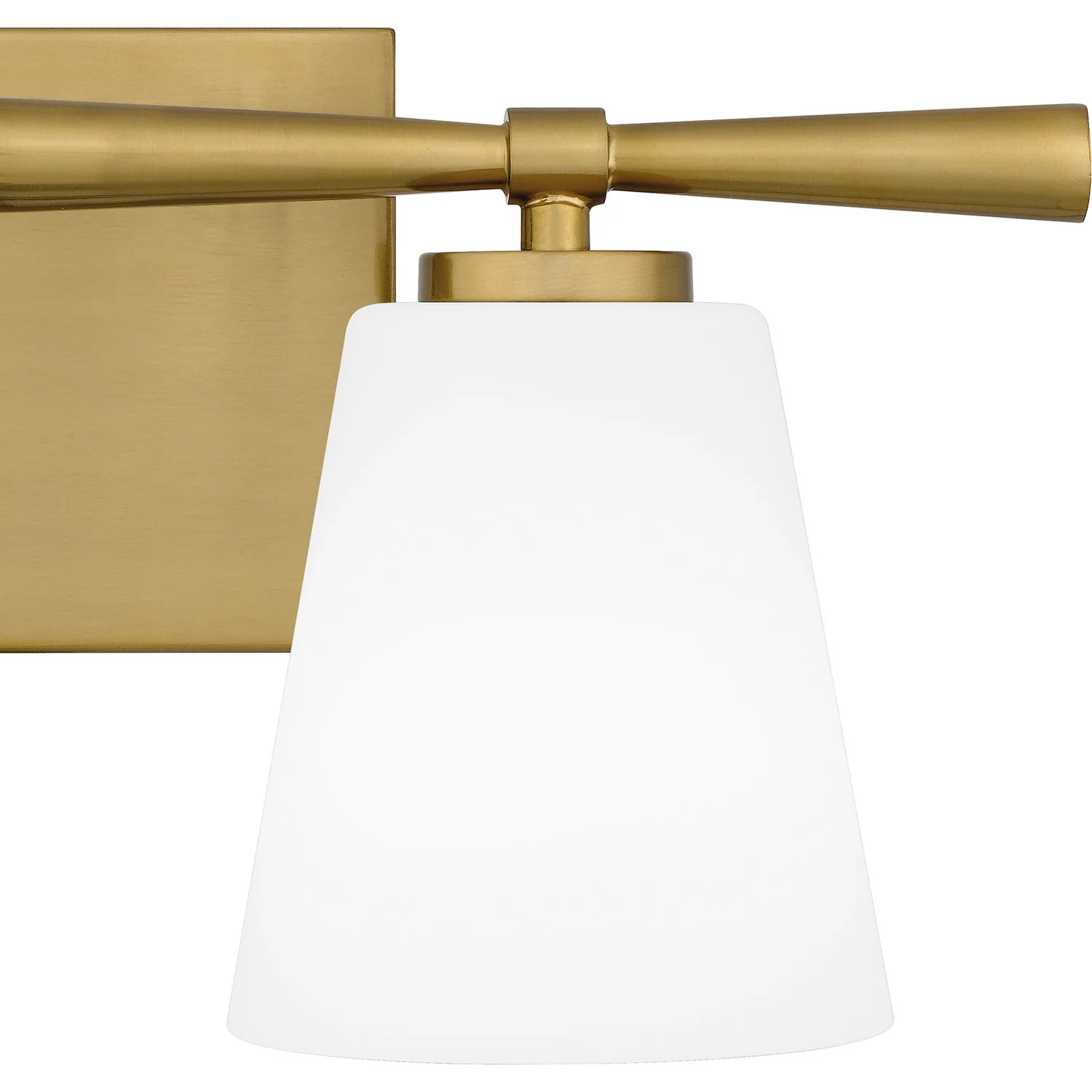 Brindley 2-Light Bathroom Vanity Light with Opal Etched Glass Shade, Aged Brass - Image 5