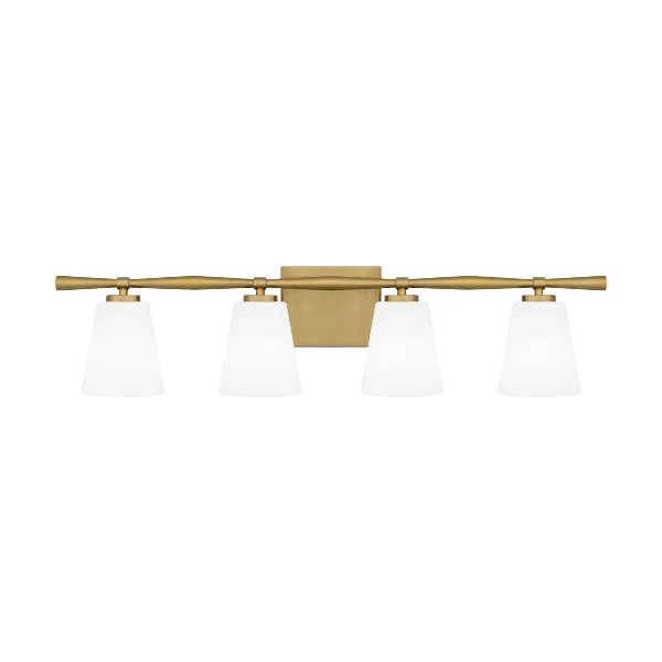 Brindley 2-Light Bathroom Vanity Light, Aged Brass
