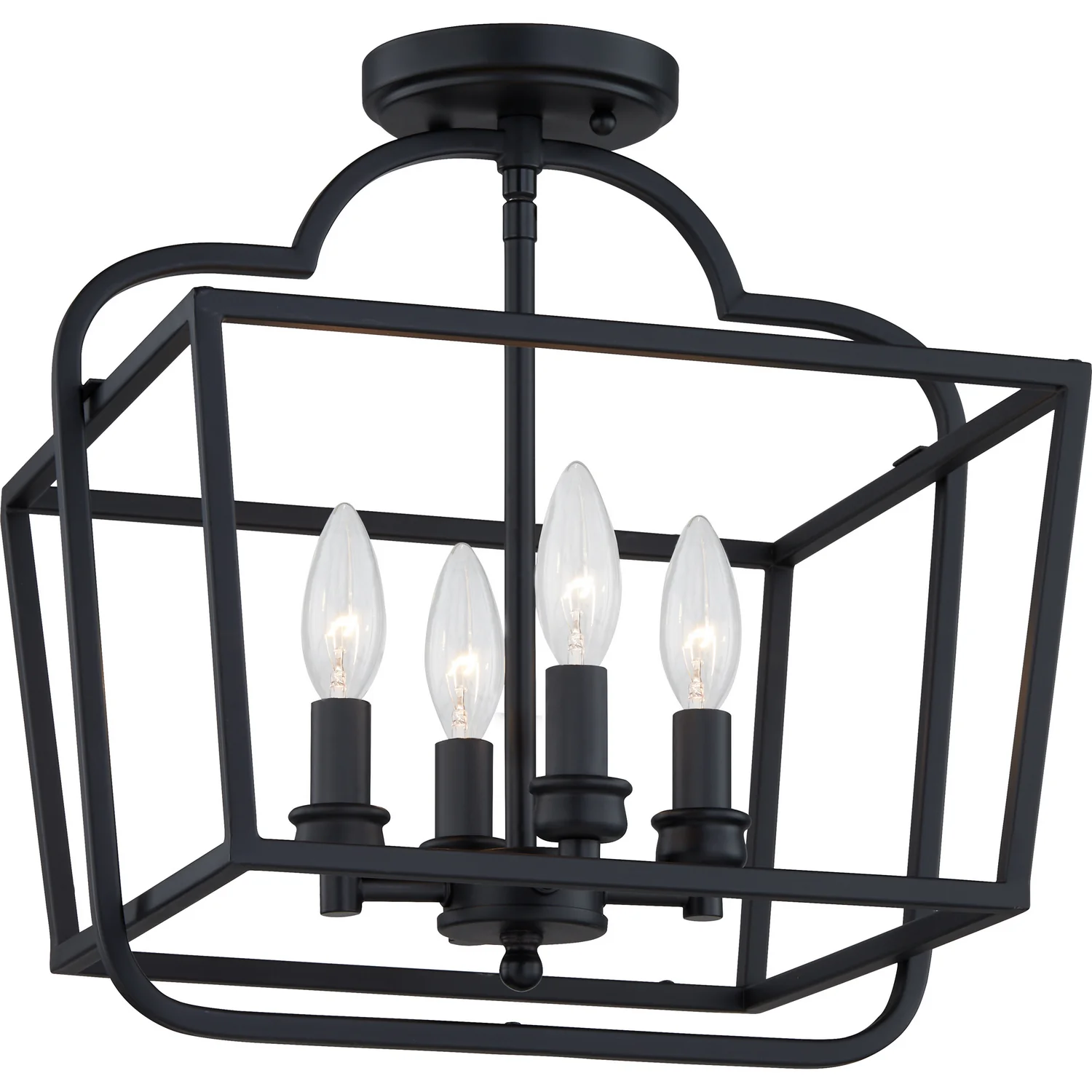 Blanche 4-Light Semi-Flush Mount Ceiling Light, Matte Black - Image 4