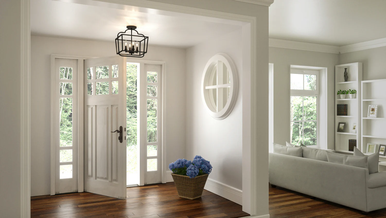 Blanche 4-Light Semi-Flush Mount Ceiling Light, Matte Black - Image 7