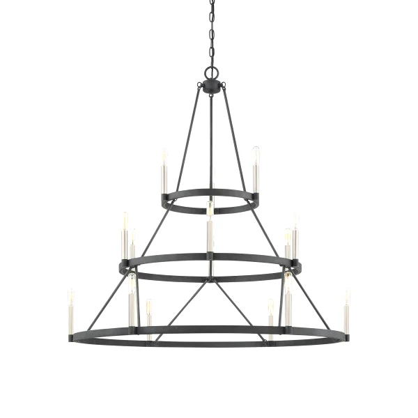 Doran 15-Light 60W Chandelier, Matte Black