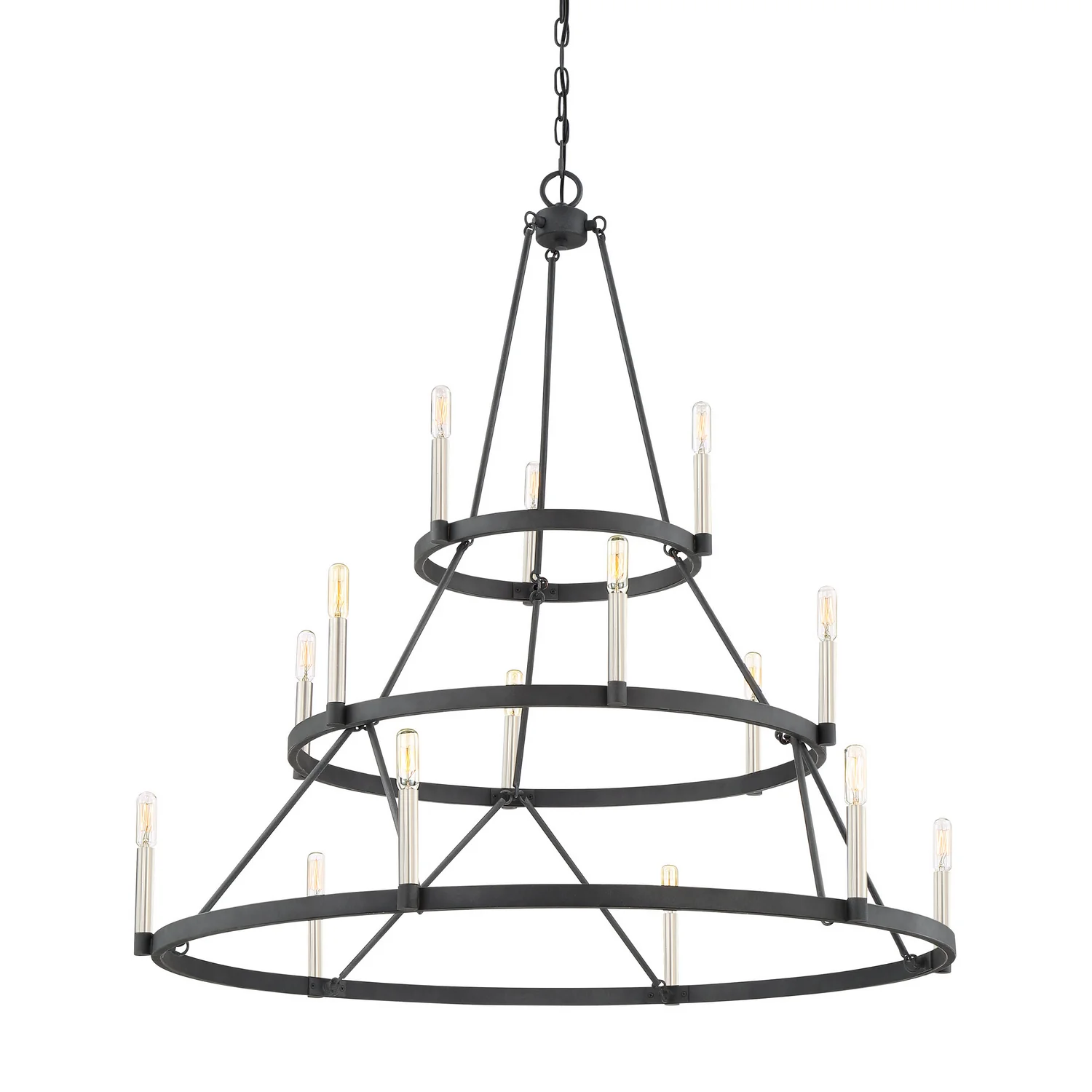Doran 15-Light 60W Chandelier, Matte Black - Image 3