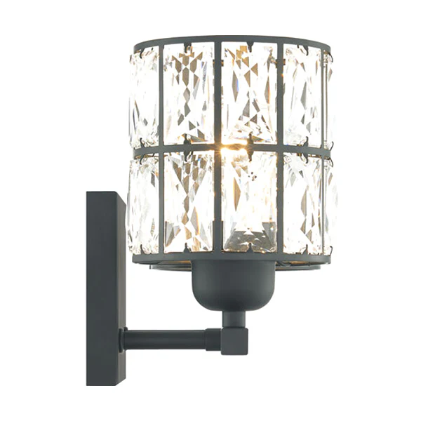 Gibson 2-Light Bathroom Vanity Light with Clear Glass Shade, Matte Black - Image 2