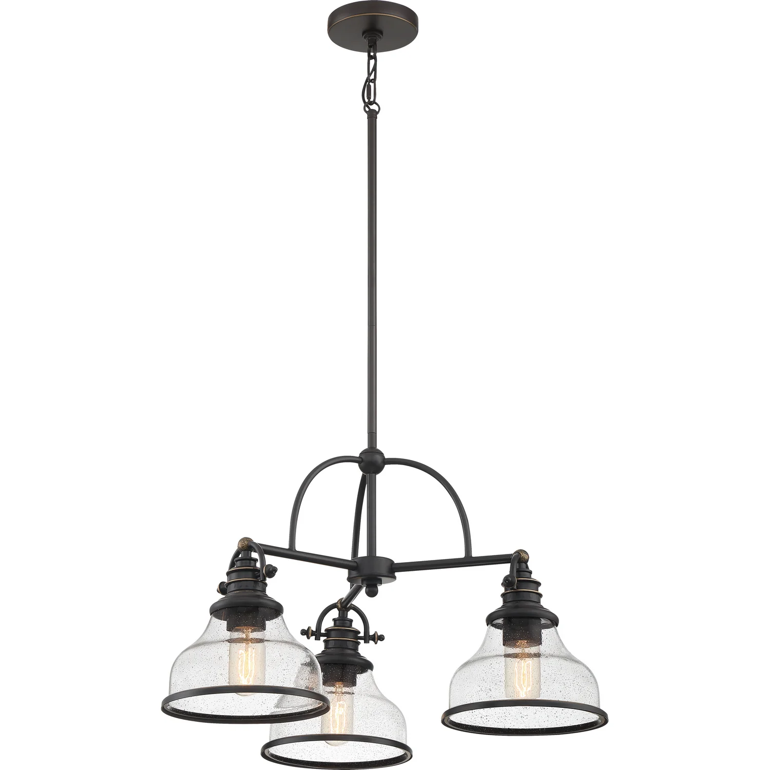 Grant 3-Light Transitional Damp Rated Chandelier, Palladian Bronze - Image 3