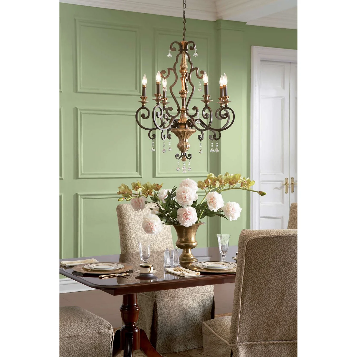 Marquette 6-Light Traditional Damp Rated Chandelier, Heirloom - Image 2