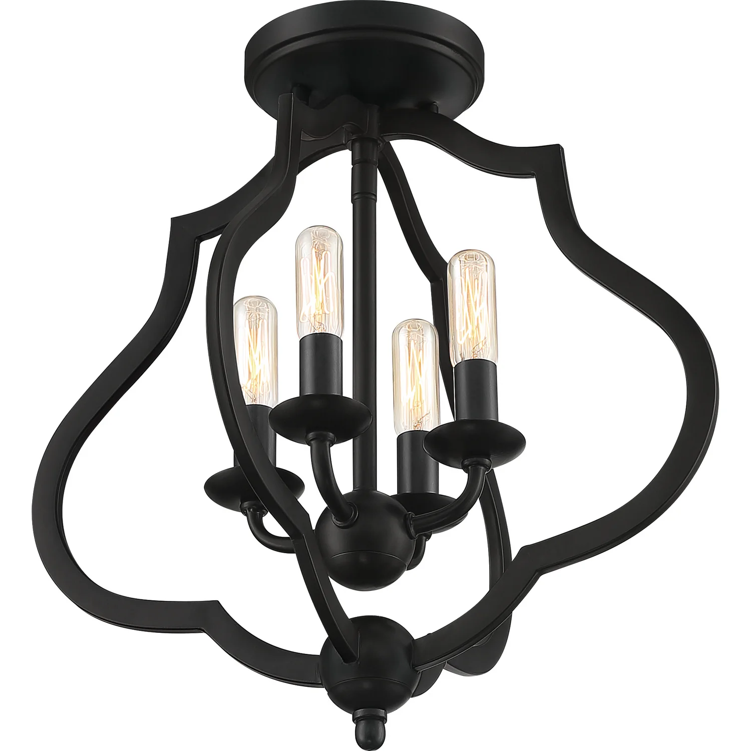 OKeefe 4-Light Ceiling Semi-Flush Mount Light, Matte Black - Image 4