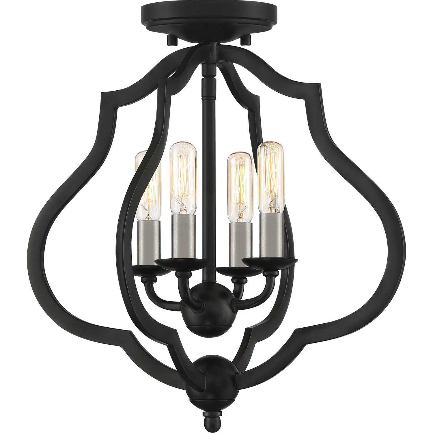 OKeefe 4-Light Ceiling Semi-Flush Mount Light, Matte Black - Image 6