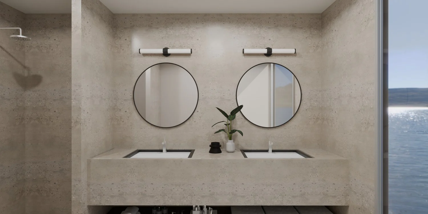 Kaye LED Bathroom Vanity Light Light with Clear Fluted Glass Shade, Matte Black - Image 6