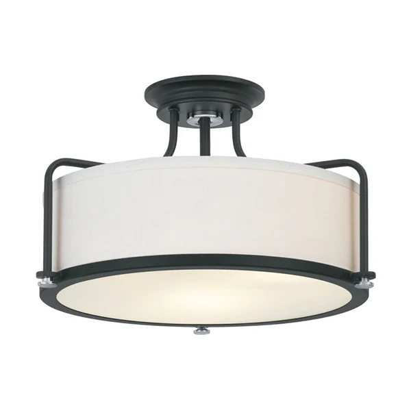 Rigel 3-Light Semi-Flush Mount Ceiling Light, Earth Black