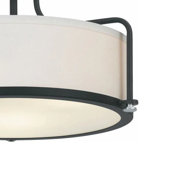 Rigel 3-Light Semi-Flush Mount Ceiling Light, Earth Black - Image 2