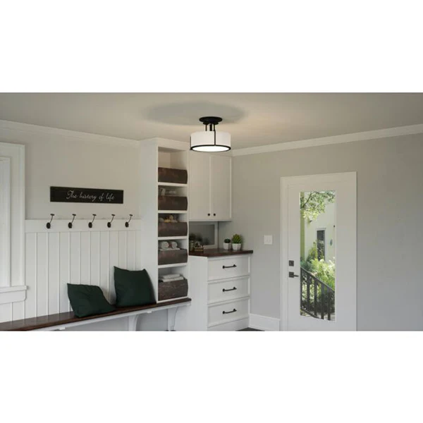 Rigel 3-Light Semi-Flush Mount Ceiling Light, Earth Black - Image 3