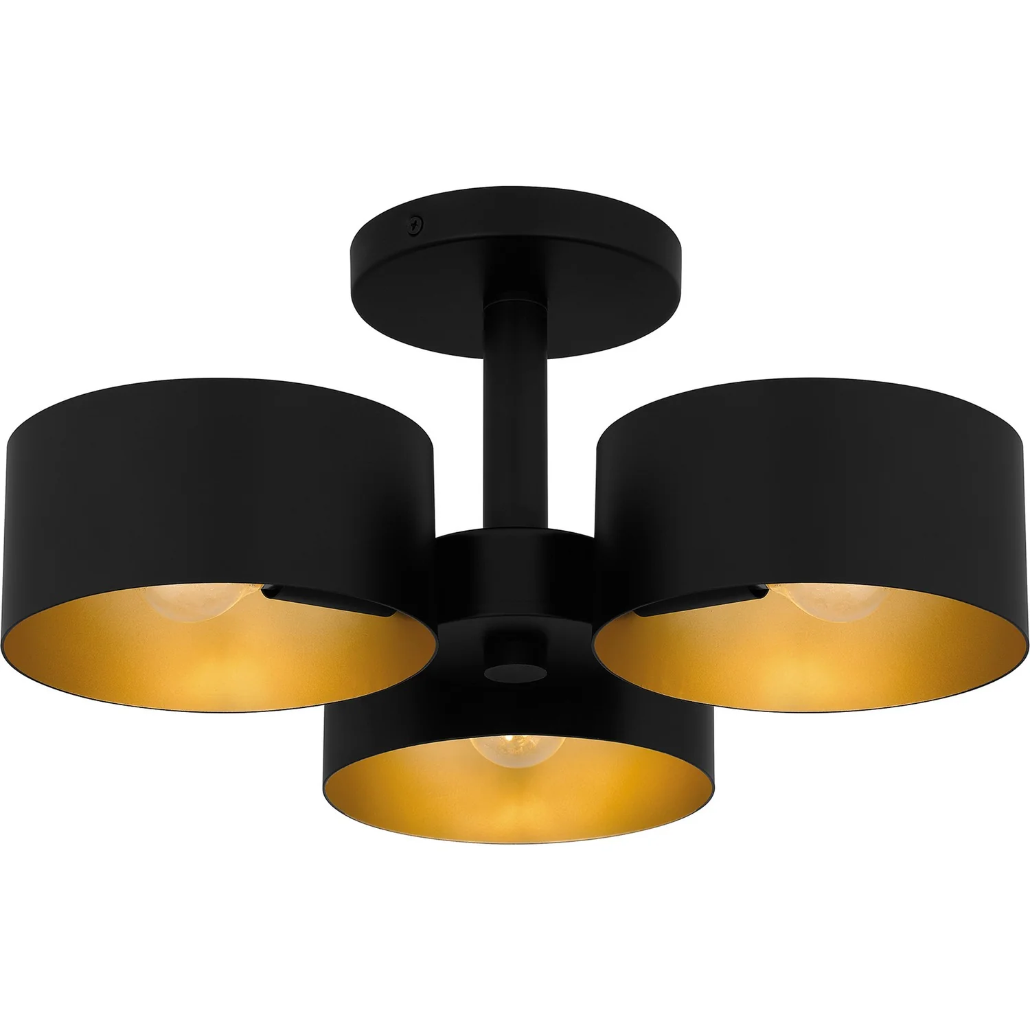 Nala 3-Light Semi-Flush Mount Ceiling Light, Matte Black - Image 3