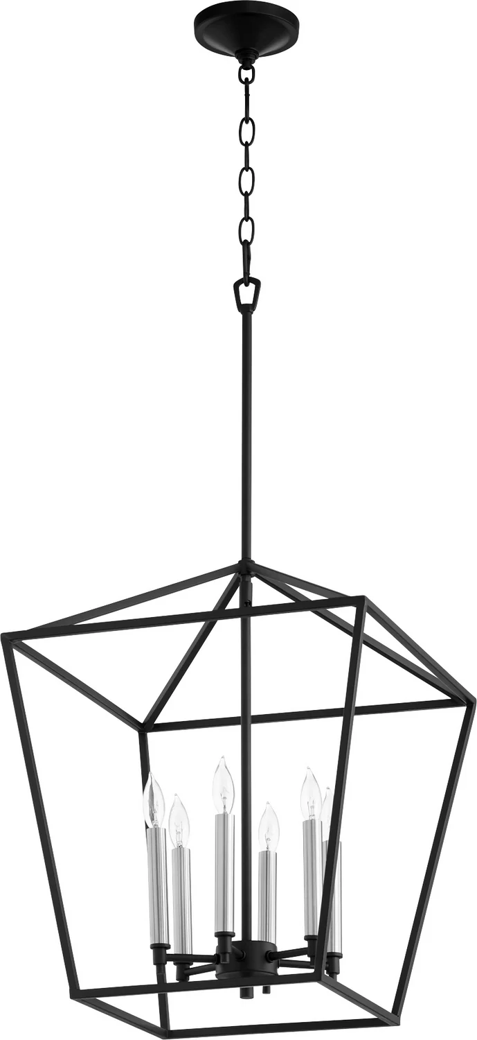 Gabriel 6-Light Entry Chandelier, Satin Nickel, 24 in W x 31 in H