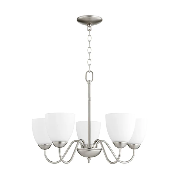 5-Light Traditional Chandelier, Satin Nickel