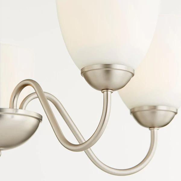 5-Light Traditional Chandelier, Satin Nickel - Image 2