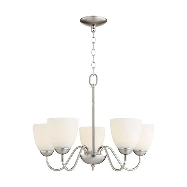 5-Light Traditional Chandelier, Satin Nickel - Image 3