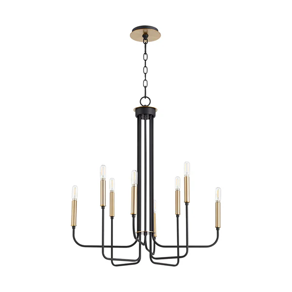 Hope 8-Light Chandelier, Black/Aged Brass