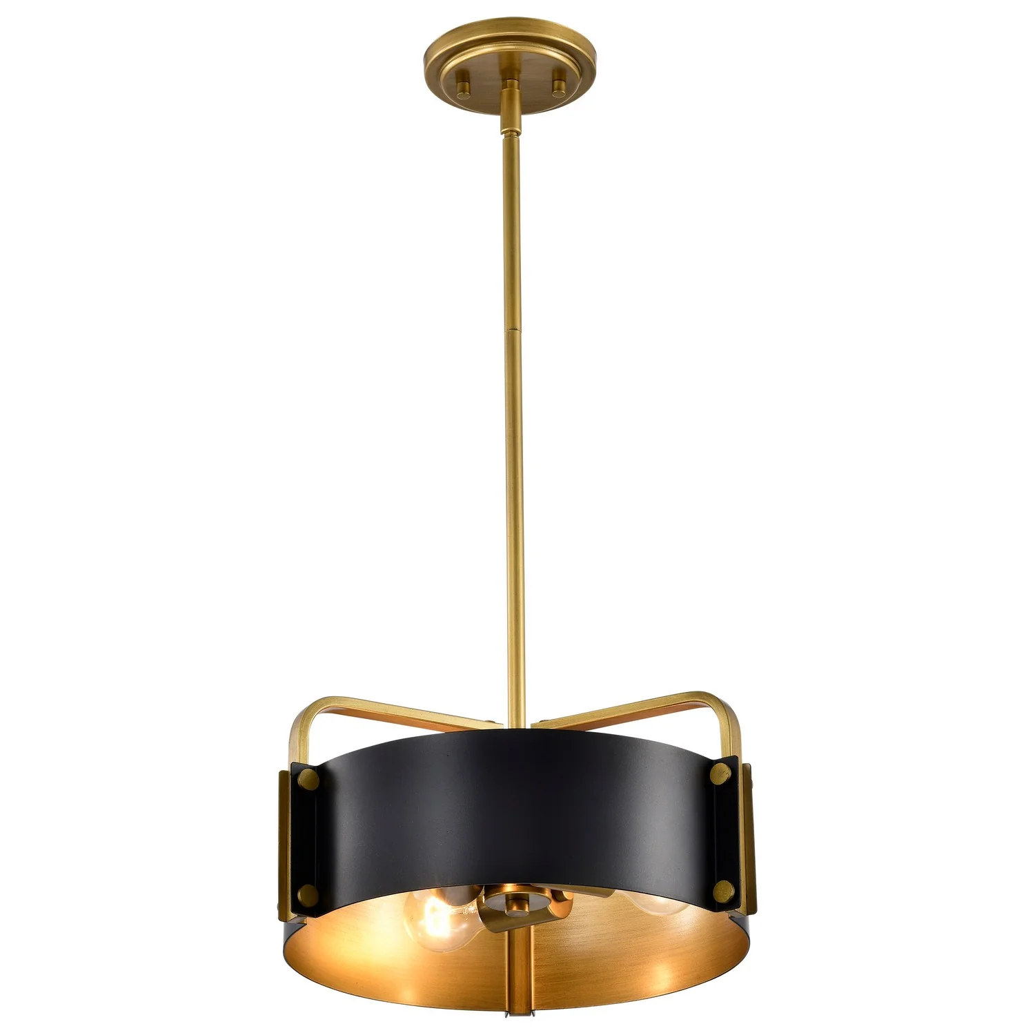 3-Light 60W FX Satin Nickel Pendant with Clear Glass - Image 3