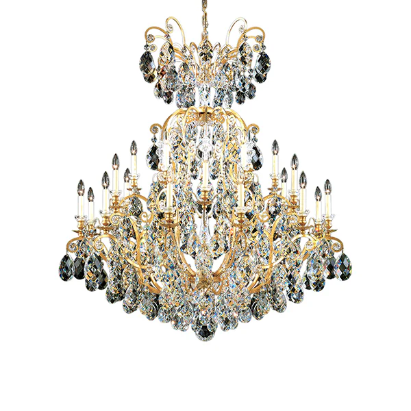 Renaissance 25-Light 45 in Wide Crystal Chandelier with Heritage Crystal, Antique Silver