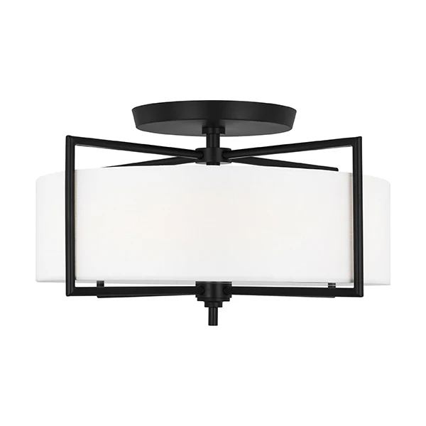 Perno 3-Light Semi-Flush Mount Ceiling Light, Aged Iron