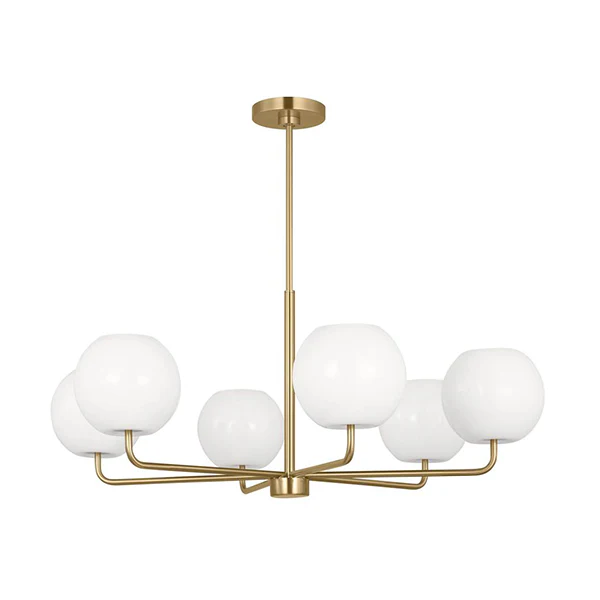 Rory 6-Light Large Chandelier, Satin Brass