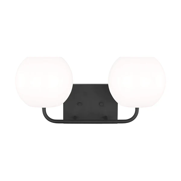 Rory 2-Light 18 in Bathroom Vanity Light, Midnight Black