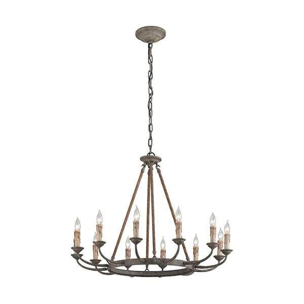 Cyrano 12-Light Chandelier, Earthen Bronze