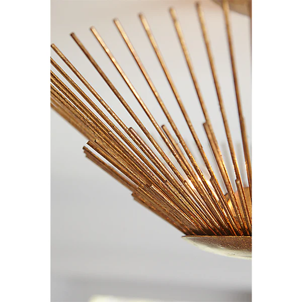 Helios 3-Light Semi-Flush Mount Ceiling Light, Aged Brass - Image 2