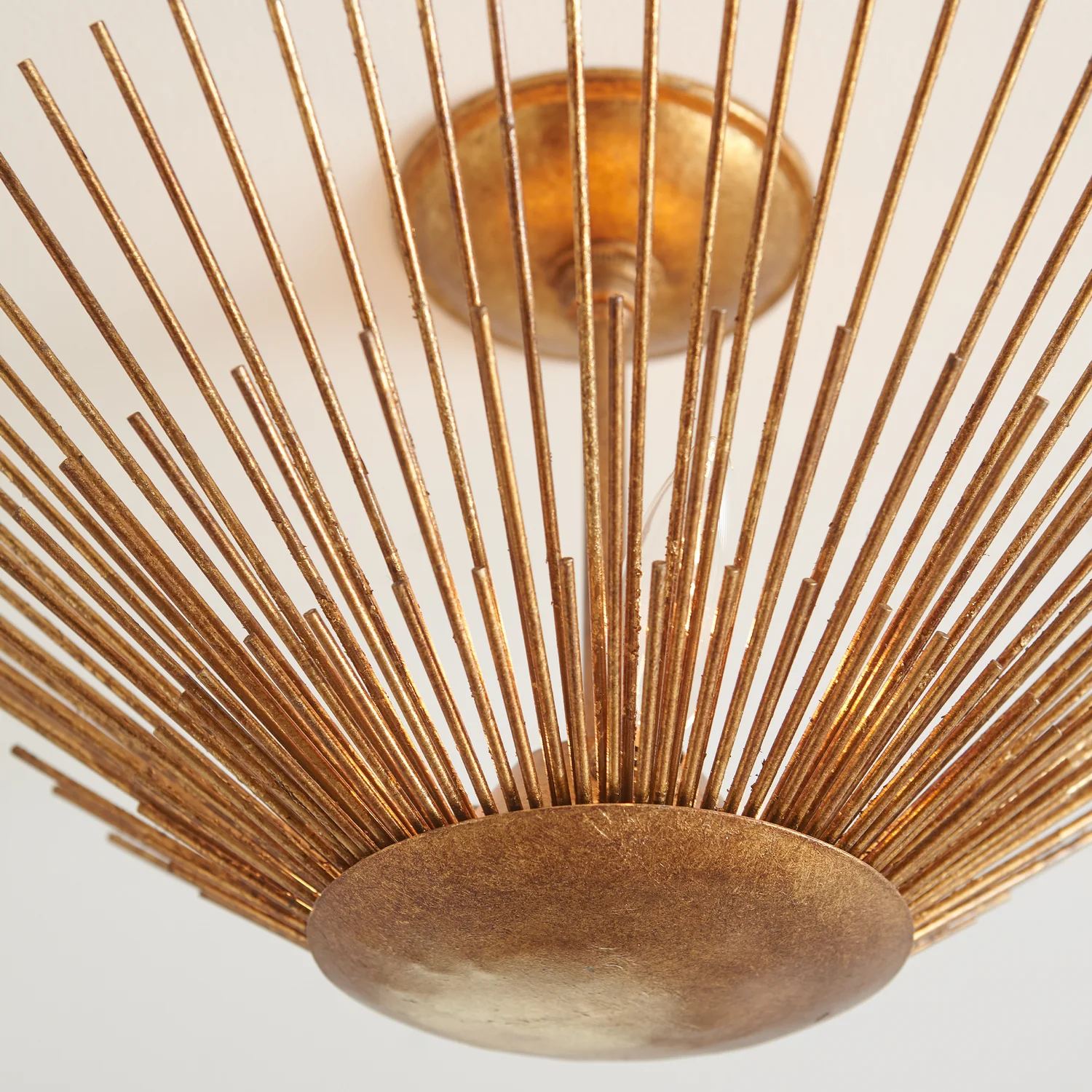 Helios 3-Light Semi-Flush Mount Ceiling Light, Aged Brass - Image 7