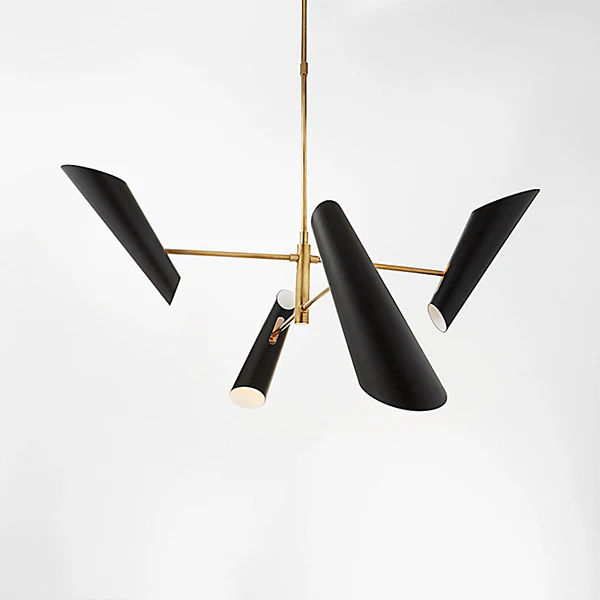 Franca Small Pivoting Chandelier, Hand Rubbed Antique Brass - Image 2