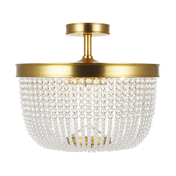 Summerhill 6-Light Semi-Flush Mount Mount Ceiling Light, Burnished Brass