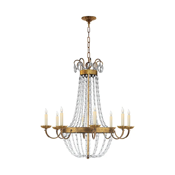 Paris Flea Large Chandelier, Gilded Iron