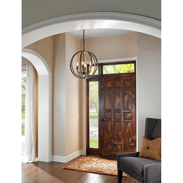 Allier 6-Light Pendent,Weathered Oak Wood/Antique Forged Iron - Image 2
