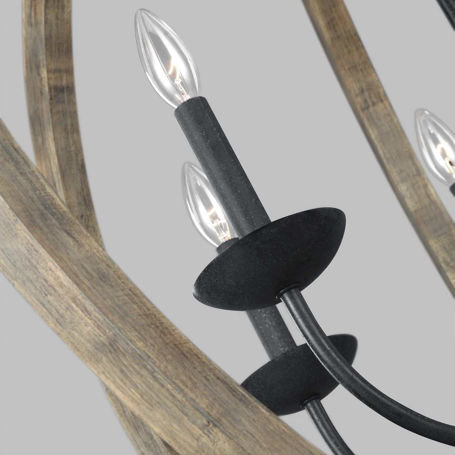 Allier 6-Light Pendent,Weathered Oak Wood/Antique Forged Iron - Image 3