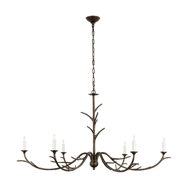 Iberia 6-Light Large Chandelier, Antique Bronze Leaf