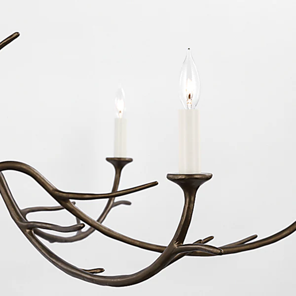 Iberia 6-Light Large Chandelier, Antique Bronze Leaf - Image 2