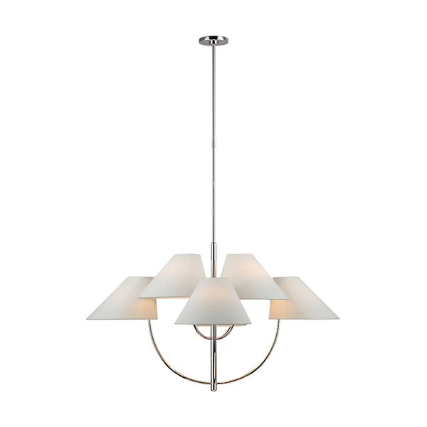 Kinsley 4-Light Large Chandelier, Polished Nickel