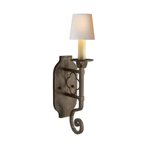 Signature Margarite 1-Light 4-3/4 in Wall Sconce, Aged Iron